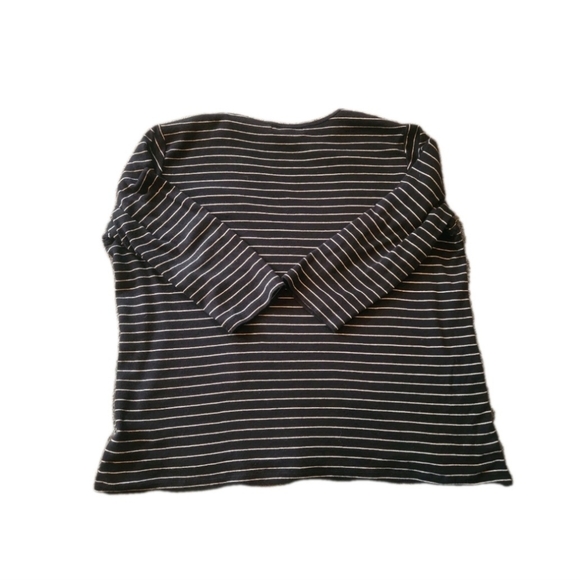 Lauren Ralph Lauren Womens Shirt Size 1x (Xl) Black & White Stripes Logo Preppy‎ - Picture 2 of 5
